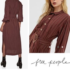 NWOT Free People Audrey Midi Stripe Dress